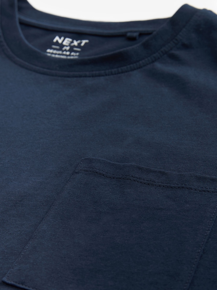 Navy Blue/Grey Marl Cuffed Jersey Pyjamas Set - Image 10 of 10