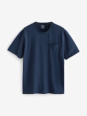 Navy Blue/Grey Marl Cuffed Jersey Pyjamas Set - Image 7 of 10