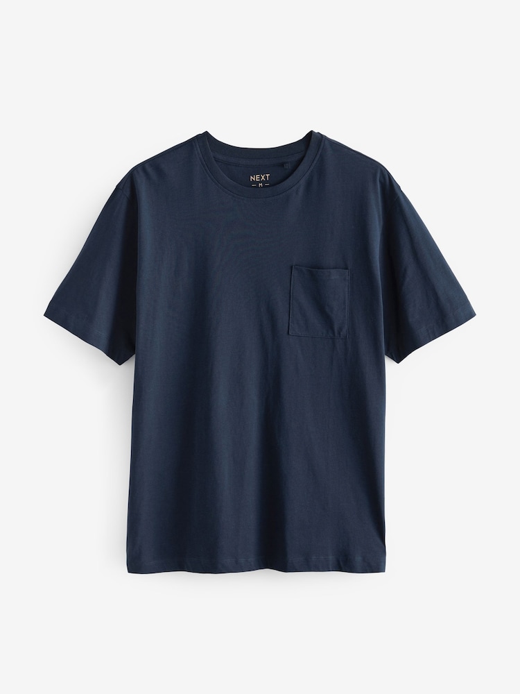Bleu marine/gris - Cuffed 100% Cotton Pyjamas 3 Pack - Image 11 of 14