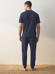 Bleu marine/gris - Cuffed 100% Cotton Pyjamas 3 Pack - Image 5 of 14