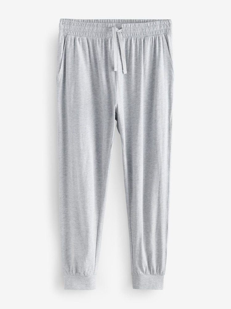 Bleu marine/gris - Cuffed 100% Cotton Pyjamas 3 Pack - Image 7 of 14