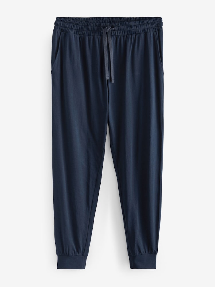 Bleu marine/gris - Cuffed 100% Cotton Pyjamas 3 Pack - Image 8 of 14