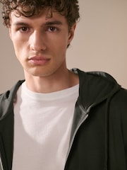 Khaki Green 100% Cotton Lightweight Zip Up Hoodie - Image 3 of 8