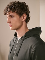 Khaki Green 100% Cotton Lightweight Zip Up Hoodie - Image 4 of 8