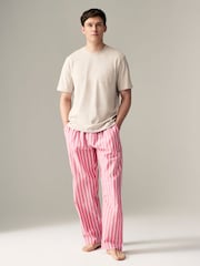 Red Stripe Woven 100% Cotton Pyjamas Set - Image 1 of 9