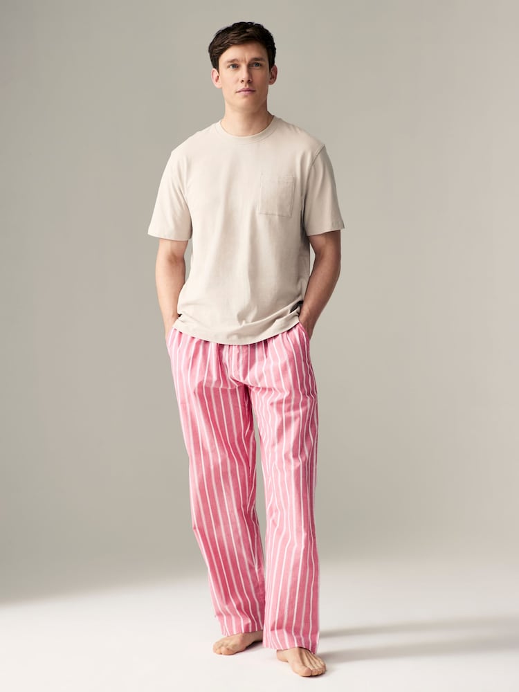 Red Stripe Woven 100% Cotton Pyjamas Set - Image 1 of 9