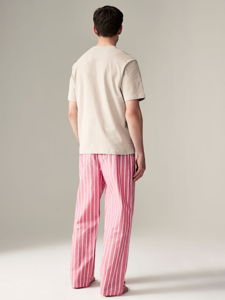 Red Stripe Woven 100% Cotton Pyjamas Set - Image 2 of 9