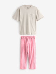 Red Stripe Woven 100% Cotton Pyjamas Set - Image 5 of 9