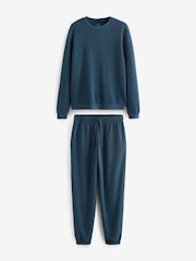 Teal Blue Soft Waffle Long Sleeve Pyjamas Set - Image 9 of 14