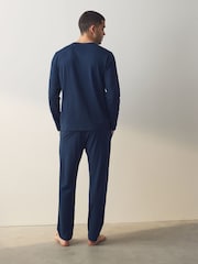 Bleu marine/gris - Ensemble pyjama en jersey à manches longues - Image 4 de 12