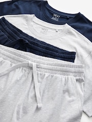 Navy Blue/Grey Jersey Short Pyjamas Set 2 Pack - Image 12 of 13
