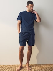 Navy Blue/Grey Jersey Short Pyjamas Set 2 Pack - Image 2 of 13