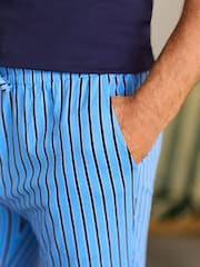 Blue Stripe Short Sleeve Jersey Pyjamas Set - Image 5 of 10