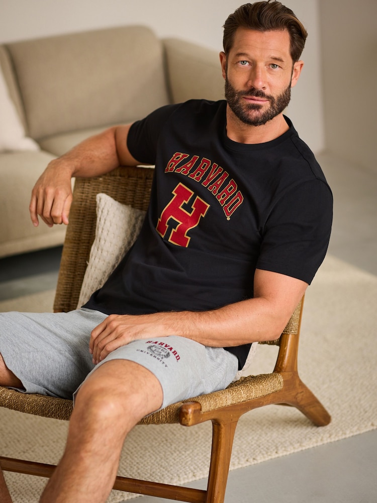 أسود/رمادي - حزمة من بيجامة شورت جيرسيه من Harvard - صورة 1 من 11 أسود/رمادي - حزمة من بيجامة شورت جيرسيه من Harvard - صورة 1 من 11