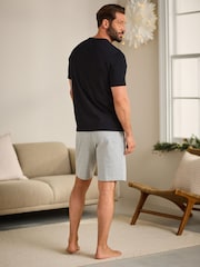Black/Grey Harvard Jersey Short Pyjama Set - Image 2 of 11