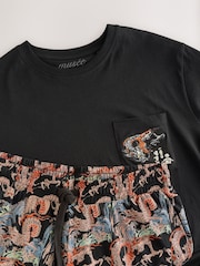Black Musee D'art Dragon Print Pyjamas Set - Image 10 of 11