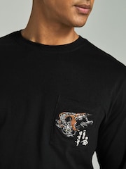 Black Musee D'art Dragon Print Pyjamas Set - Image 4 of 11