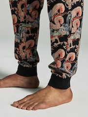 Black Musee D'art Dragon Print Pyjamas Set - Image 5 of 11