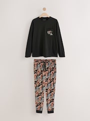 Black Musee D'art Dragon Print Pyjamas Set - Image 7 of 11