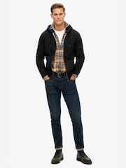 Superdry Black Essential Logo Slim Fit Zip Hoodie - Image 2 of 6