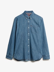 Superdry Blue Essentials Long Sleeve Denim Shirt - Image 2 of 3