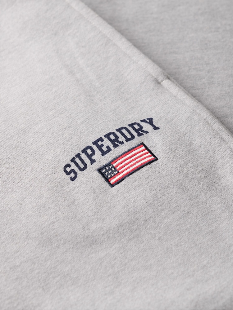 Superdry Grey Marl Ath Ess Boyfriend 100% Cotton Joggers - Image 2 of 2