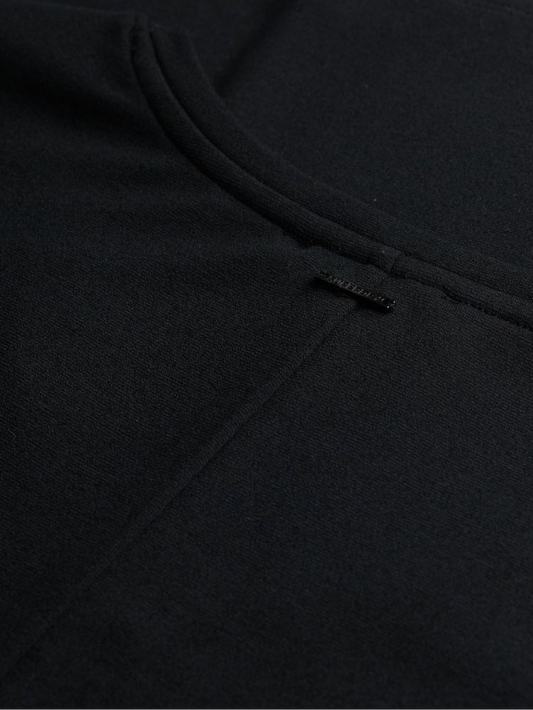 Superdry Black Short Sleeve V-Neck Midi Jersey 100% Cotton. Dress - Image 6 of 6