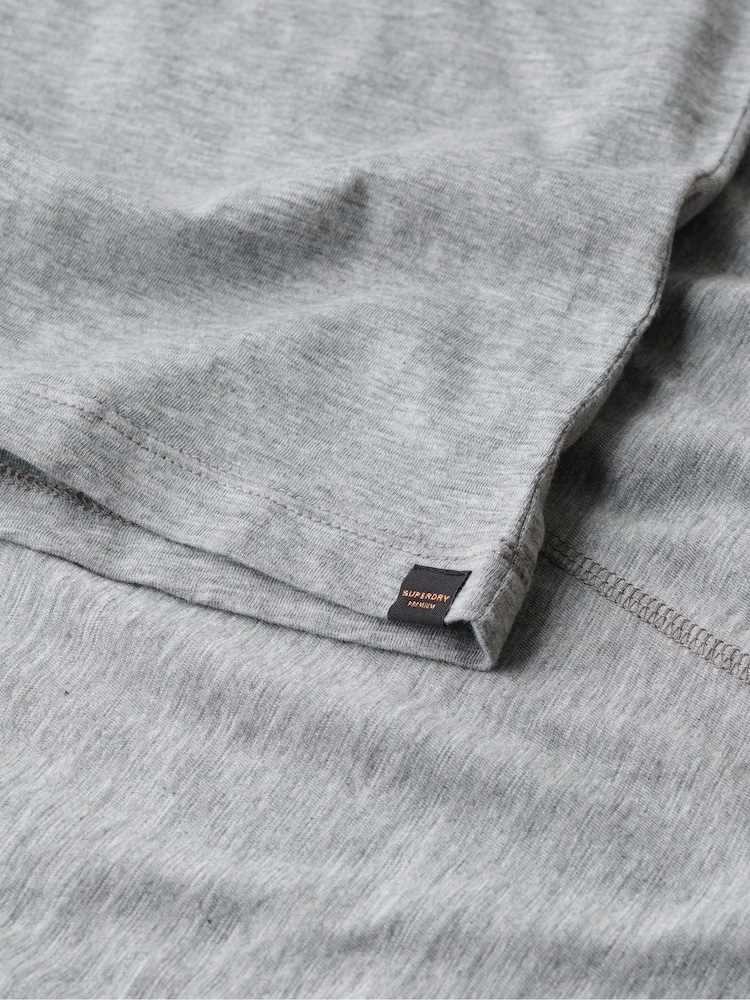 Superdry Smoke Grey Marl Studios Dropped Shoulder T-Shirt - Image 5 of 5