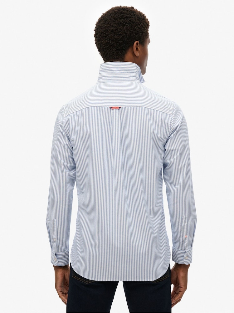 Superdry Blue Dark Essentials Oxford Shirt - Image 2 of 6