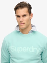 Superdry Grey Coro Logo City Crew Neck Sweatshirt - Image 2 of 3