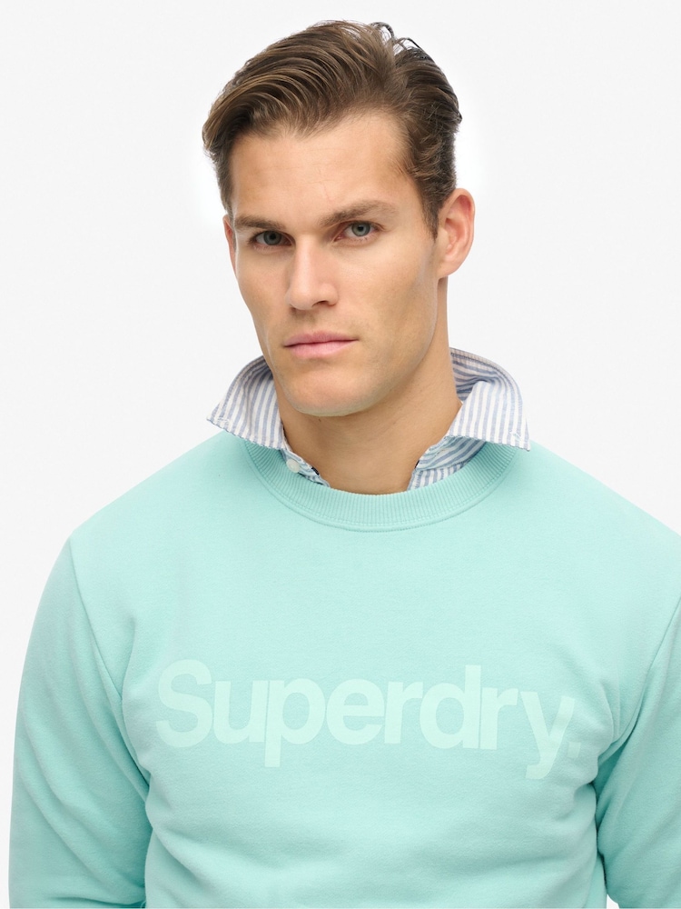 Superdry Grey Coro Logo City Crew Neck Sweatshirt - Image 2 of 3
