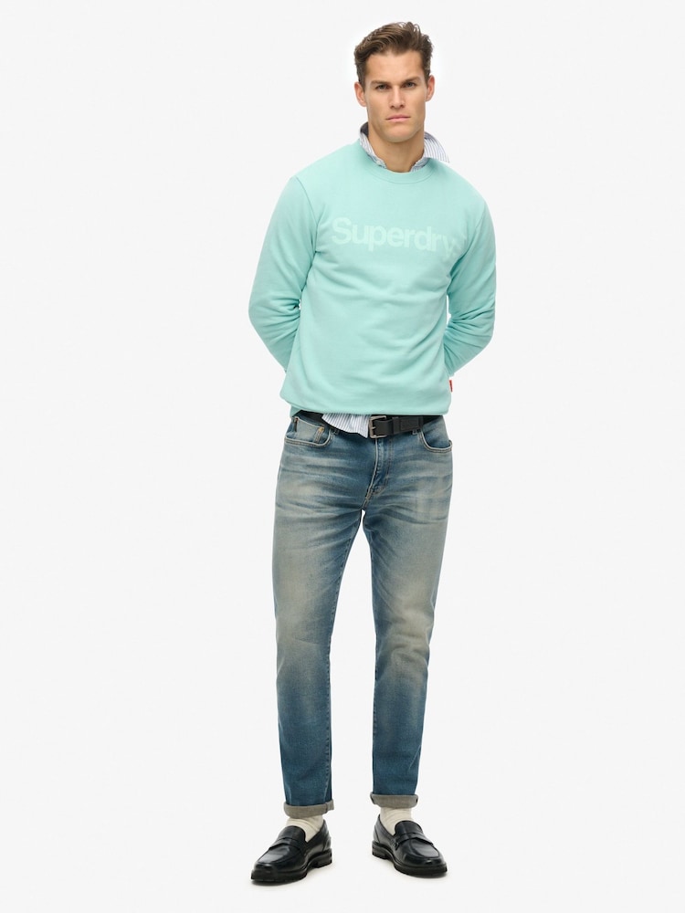 Superdry Grey Coro Logo City Crew Neck Sweatshirt - Image 3 of 3