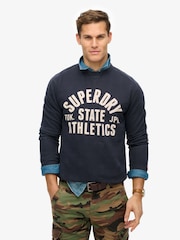 Azul - Superdry Athletic Essential Loose Fit Hoodie - Imagen 5 de 9