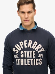 Azul - Superdry Athletic Essential Loose Fit Hoodie - Imagen 6 de 9