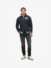 Superdry Blue Athletic Essential Loose Fit Half Zip SweatShirt - Image 3 of 6