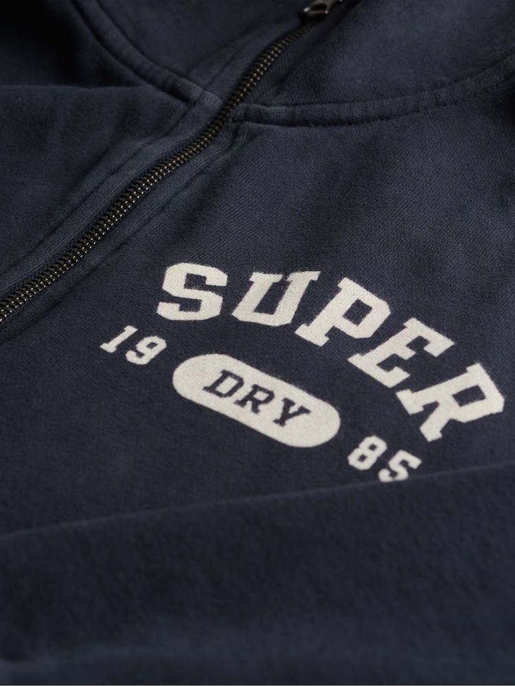 Superdry Blue Athletic Essential Loose Fit Half Zip SweatShirt - Image 6 of 6