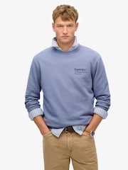 Superdry Blue Coro Logo City Crew Neck Sweatshirt - Image 1 of 5