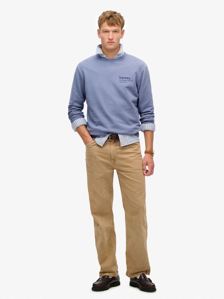 Superdry Blue Coro Logo City Crew Neck Sweatshirt - Image 2 of 5
