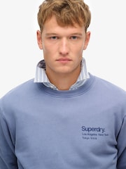 Superdry Blue Coro Logo City Crew Neck Sweatshirt - Image 3 of 5