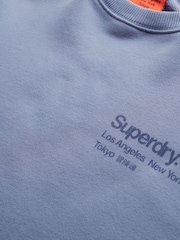 Superdry Blue Coro Logo City Crew Neck Sweatshirt - Image 4 of 5