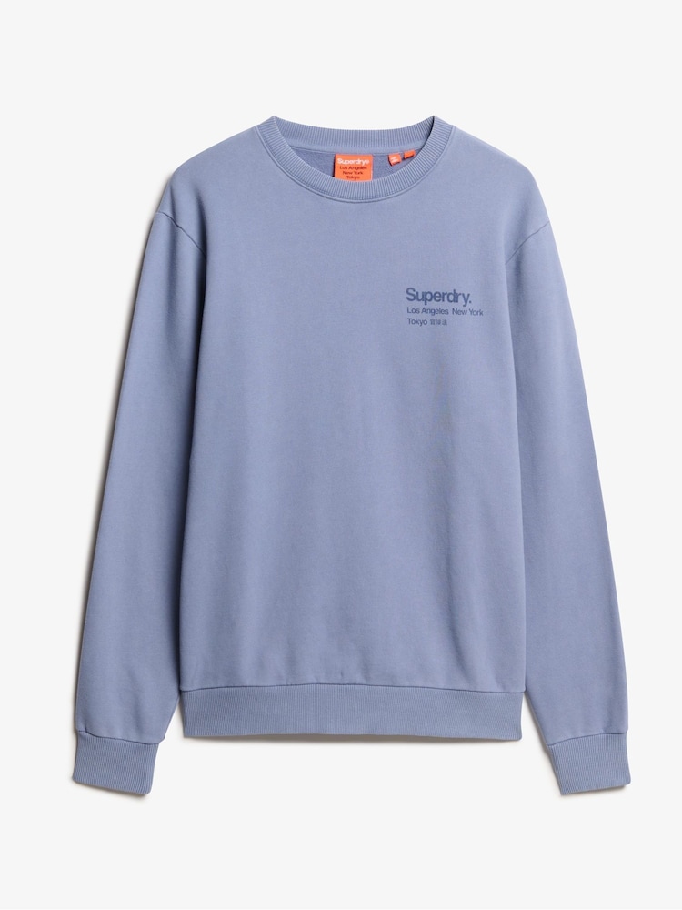 Superdry Blue Coro Logo City Crew Neck Sweatshirt - Image 5 of 5