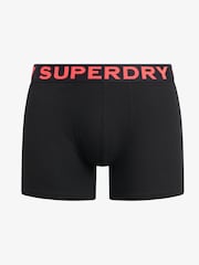 Superdry Black/Neon Logo Triple 100% Cotton Boxers 3 Pack - Image 3 of 6