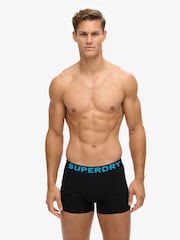 Superdry Black/Neon Logo Triple 100% Cotton Boxers 3 Pack - Image 6 of 6