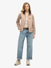 Superdry Brown 100% Cotton Corduroy Collar Ranch Jacket - Image 3 of 5