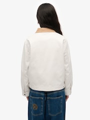 Superdry Off White 100% Cotton Corduroy Collar Ranch Jacket - Image 2 of 6