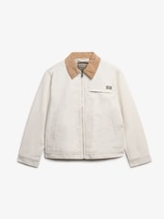 Superdry Off White 100% Cotton Corduroy Collar Ranch Jacket - Image 5 of 6