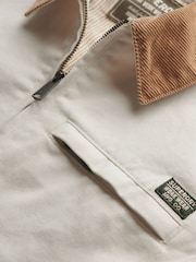 Superdry Off White 100% Cotton Corduroy Collar Ranch Jacket - Image 6 of 6