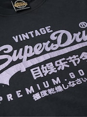 Superdry Black VL Metallic Relaxed T-Shirt - Image 6 of 6