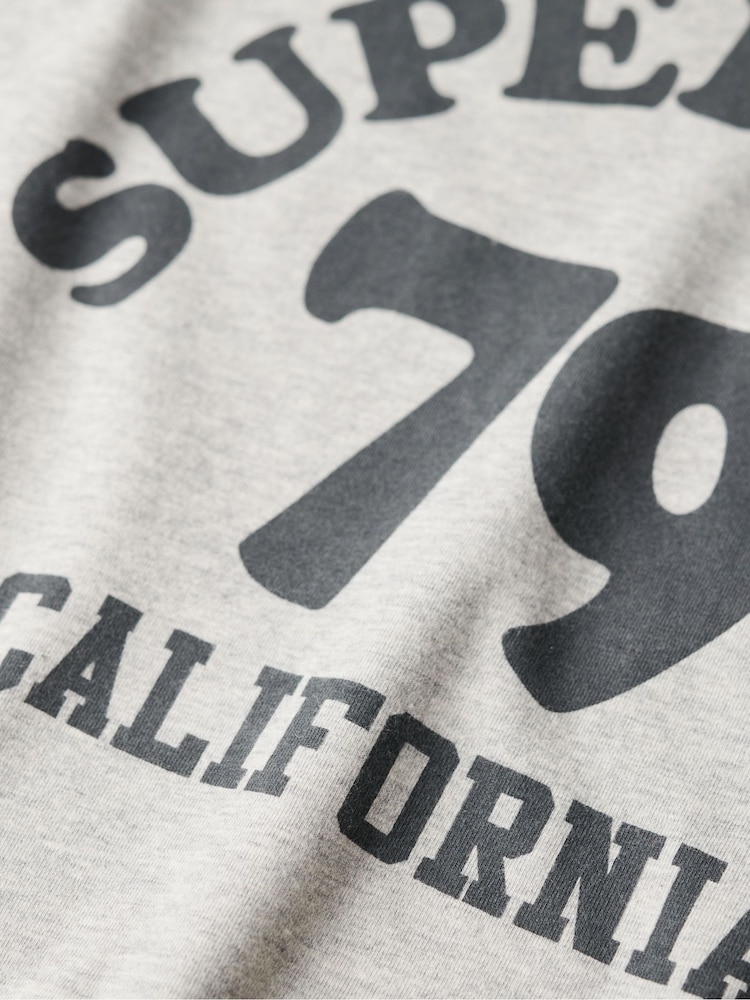 Superdry Grey Marl Athletic Raglan Graphic 100% Cotton T-Shirt - Image 5 of 5