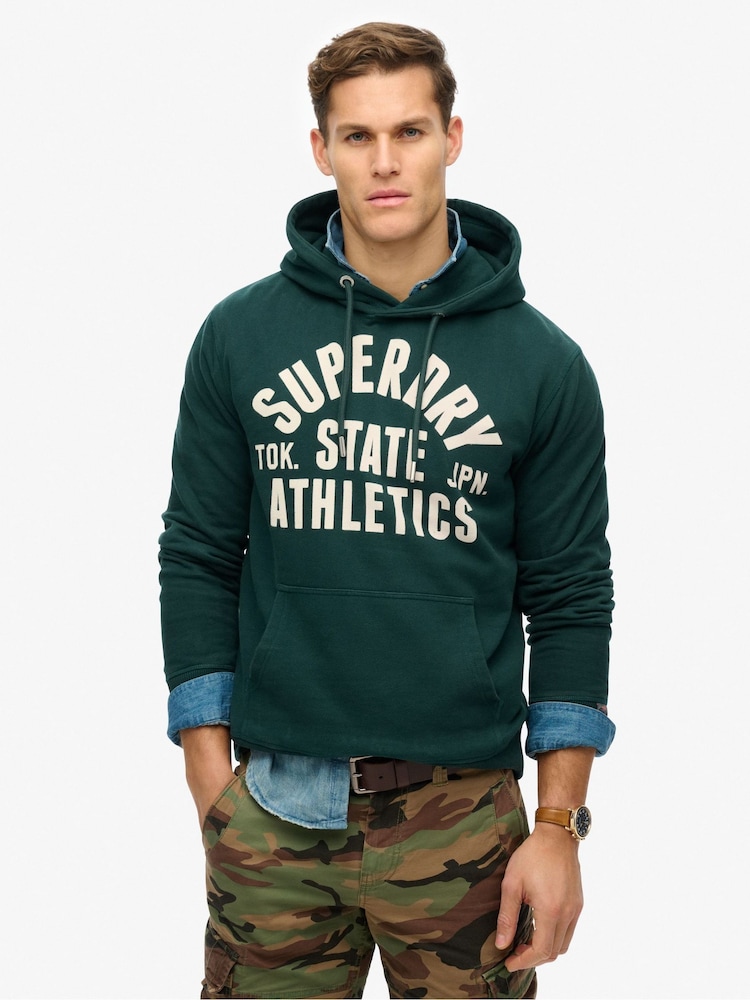 Mørk furu Grønn - Superdry Athletic Essential Loose Fit Hettegenser - Bilde 1 av 5